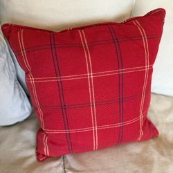 Plaid Zippered Throw Pillow 18” (Custom Made) - Red