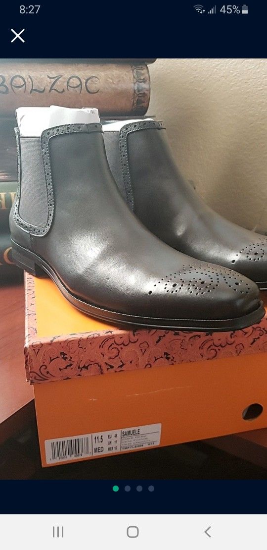 NEW: Tallis mens dress boots charcoal grey new nice! Size