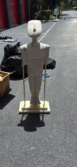 Mid 20th Century Greek Cycladic Style Idol Sculpture on a Stand