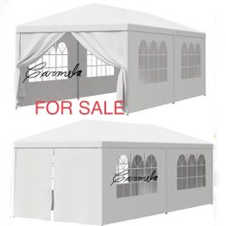 Canopy 10x20ft Canopy Tent with 6 Sidewalls Protable Tent for Parties Beach Camping Party (10x20,White)