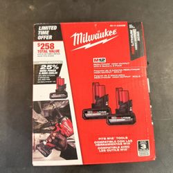 New Milwaukee M12 High Output 5.0 Battery Pack 