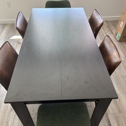 6 Seating Dining Table - Black Wood Finish
