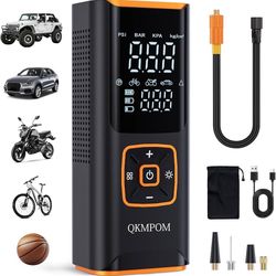 Tire Inflator Portable Air Compressor, 6X Faster 180 PSI Cordless Air Compressor, Air Pump with Pressure Gauge - Portable Tire Inflator for Car, Picku