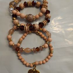 Women 5 Pieces Stretchable Bracelets 