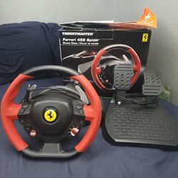 Thrustmaster Ferrari 458 Spider Racing Wheel + Pedals (Xbox) – Great Condition, Box is in Decent Shape