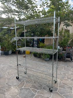 Shelf Tech Syso 5-tier Wire Shelving Rack 48" x 24" x 72" NSF, Includes Wheels
