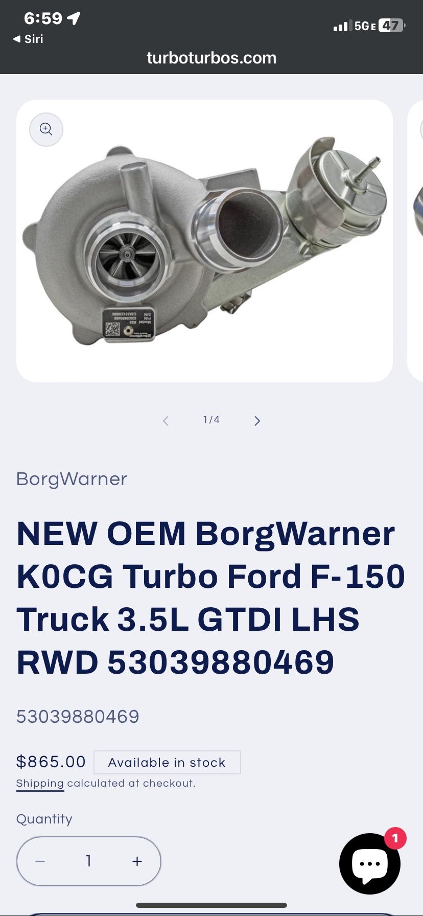 New OEM Borgwarner Turbo For Ford F-150