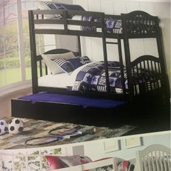 Twin /twin Búnke Bed En Trundle Included Matresss