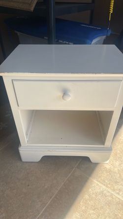 Stanley solid white wood nightstand