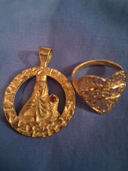 Pendant and Ring (Not Real Gold)