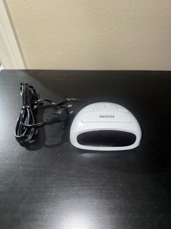 Sharp White Digital Alarm Clock with Snooze Button