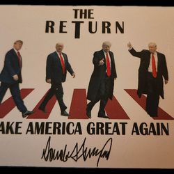 Donald Trump Make America Great Again Abbey Road Metal Print 