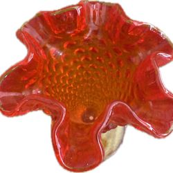 Glass Vase Red and green Cased Glass Bud Vase Elegant Decor