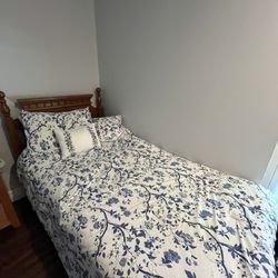 2 Wood Headboard Twin Beds . Great Condition. Mattress Included