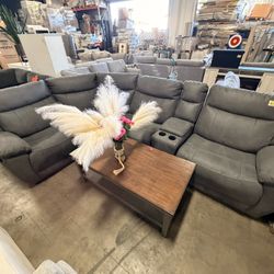 5-Piece Fabric Sectional Sofa, Couch 