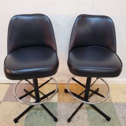 Vintage Black Swivel Barstools