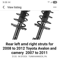 Rear Left And Right Struts For 2008 To 2012 Toyota Avalon And 2007-2011 Camery 