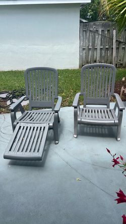 Two Relaxing adjustable patio chairs