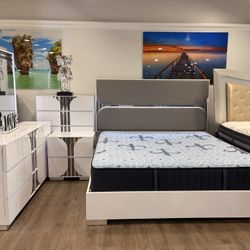 Modern Queen Or King 5 Pc Bedroom Furniture Set 