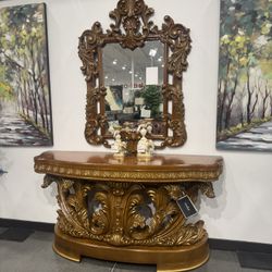 CONSOLE TABLE AND MIRROR
