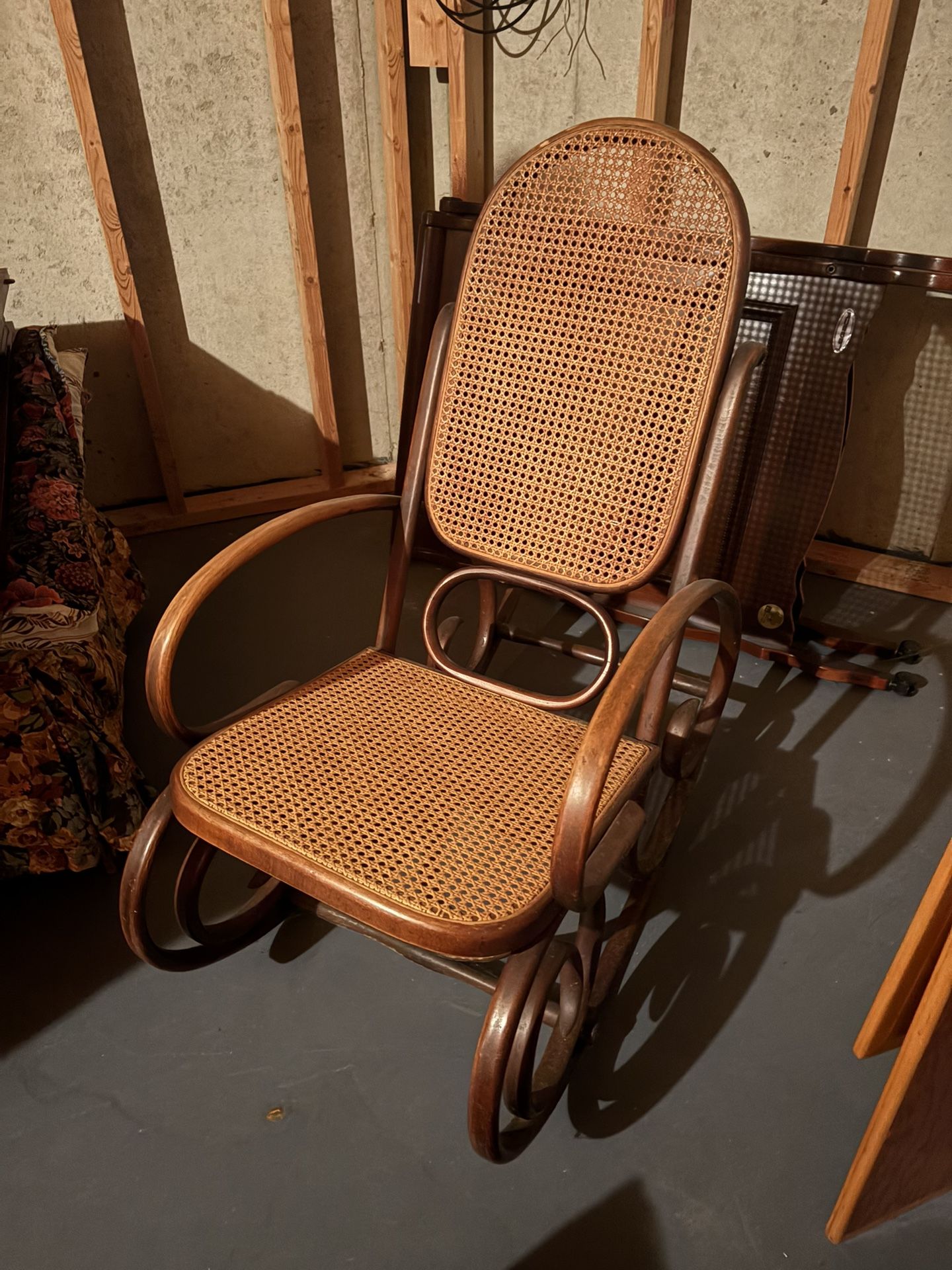 Vintage 1970s Thonet Bentwood Beechwood Rocker Rocking Chair
