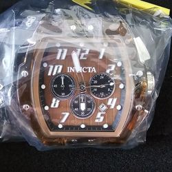 New Invicta S1 Rally Kinesia Anatomic Men's Watch 47mm, Clear Brown Rootbeer/Black NWT