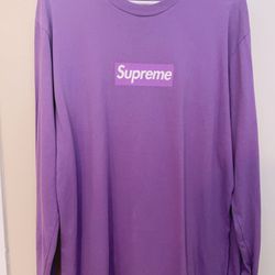 Supreme Box Logo Long Sleeve Tee Purple M 