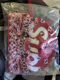 Supreme Big Logo Red Banadana Beanie