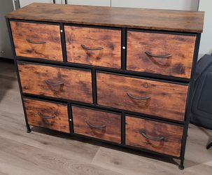 Wooden Chest With Fabric Drawers
