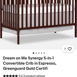 Dream On Me 5 In 1 Convertible Crib Expression With The Golden Seat 