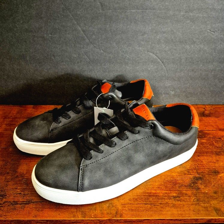 Perry Ellis Ultrafoam Sneakers Men’s 8.5 Black Leather Casual Lace-Up NWOT