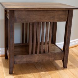 Mission style end table, solid birch
