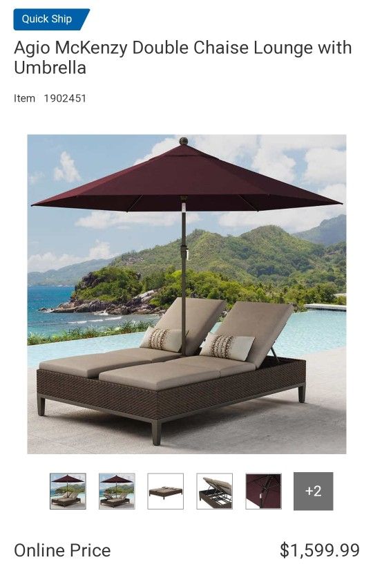 Double chaise with umbrella best sale
