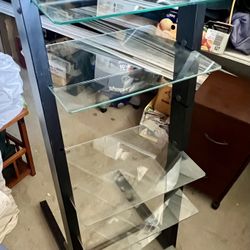 Modern Glass Entertainment Shelving Unit