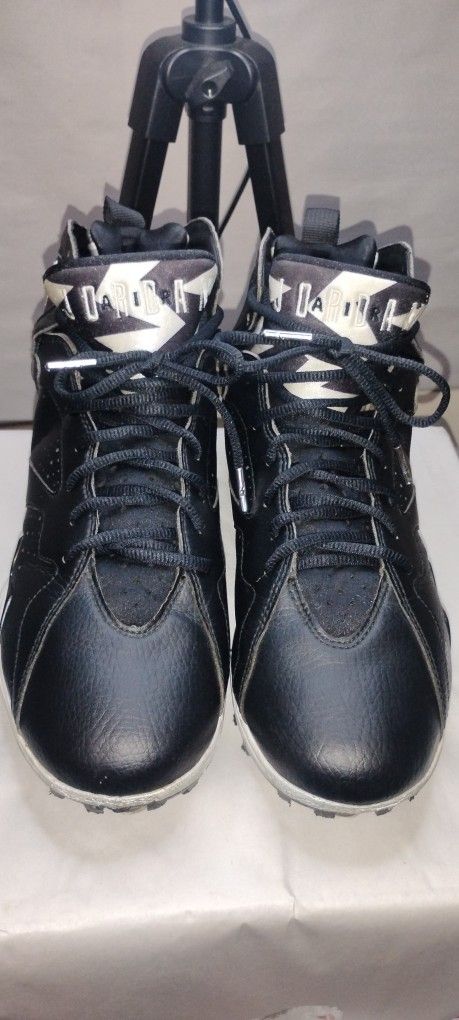 Air Jordan Retro 7 Oreo TD 2014 Football Cleats 719543-010 Black/White Size 10