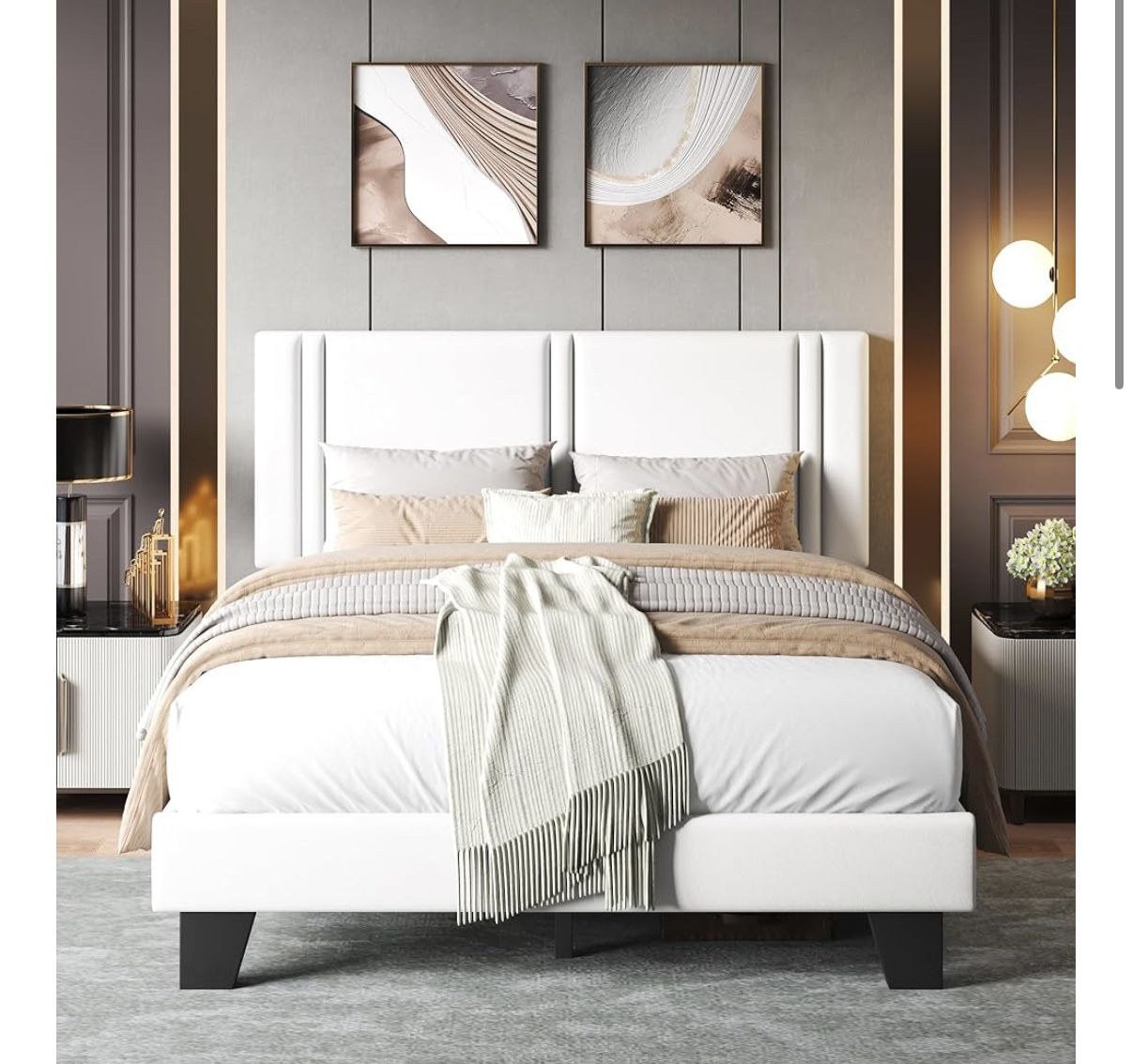 Full Size Bed Frame White 