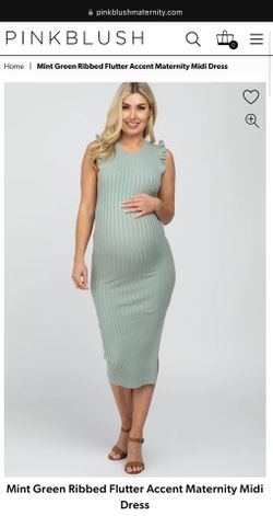 Pinkblush Maternity Ribbed Midi Dress Size L