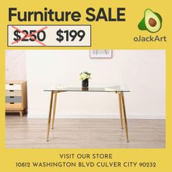 Glass Rectangle Dining Table 47”