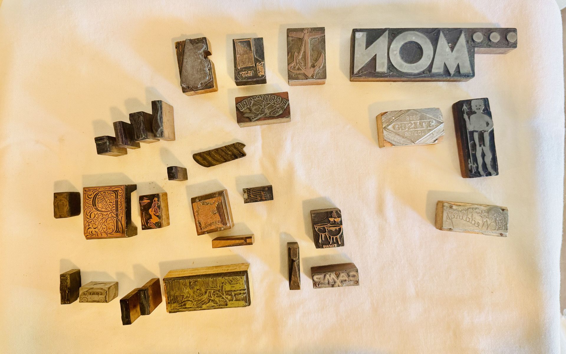Vintage letter presses