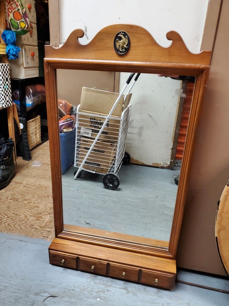 Large Dresser/Vanity Mirror With Drawer 
