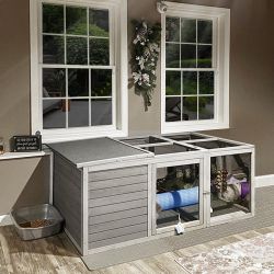 Large Outdoor Rabbit Hutch AIR28 with Extra-Large Run and PVC Floor, 17.46 ft² - Rabbit Hutch