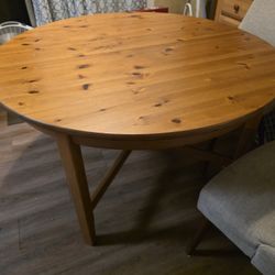 49" To 67" Pine Table With Leaf