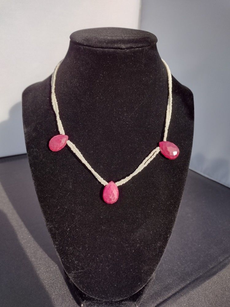 Beaded Necklace With Sterling Silver Clasp
