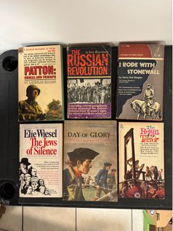 Lot of 6 Vintage History Paperbacks – WWII, Civil War, Revolution