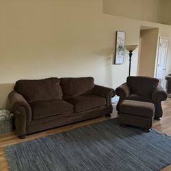 Couch And Oversized Chair With Ottoman 