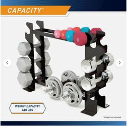 Marcy Compact Dumbbell Rack DBR-56 400 lbs Capacity Black Steel Weight Stand