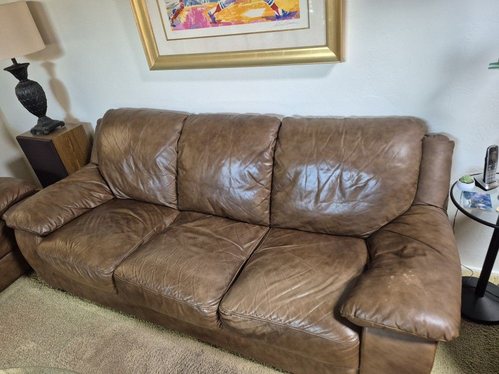 Leather Brown Couch
