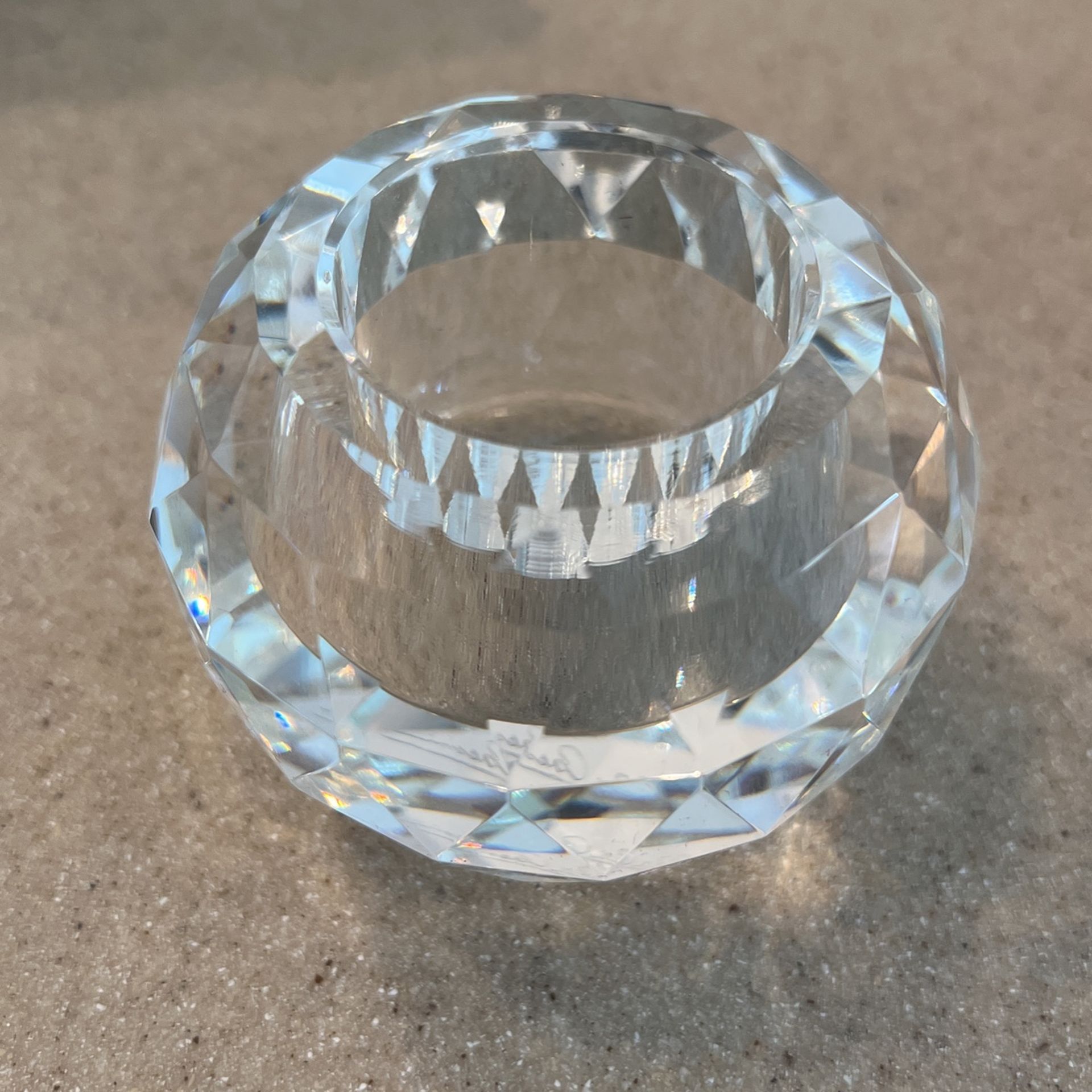 Oleg Cassini Crystal Votive Red New & Signed