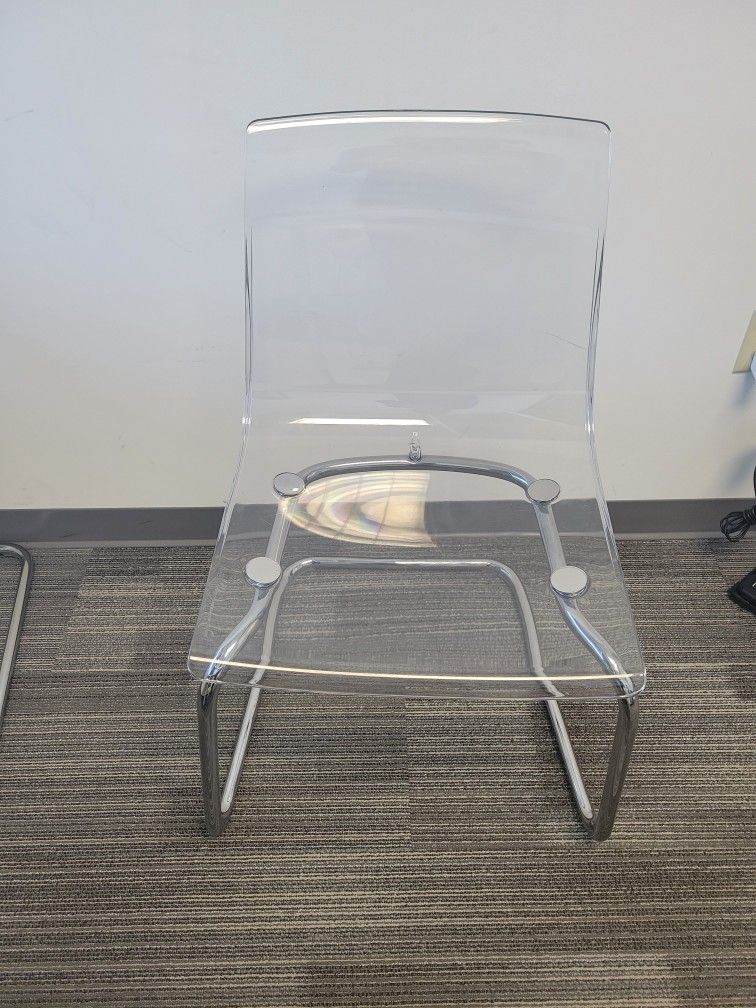 Clear Chairs with Chrome Frame