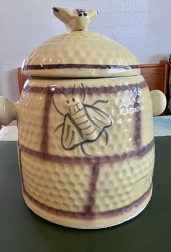 Vintage Honeybee Glass Sugar Container 